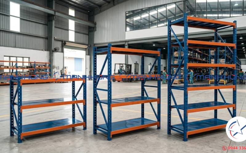 Xưởng Sản Xuất Kệ Trung Tải 200kg Tại TPHCM – Miễn Phí Thiết Kế 2D, 3D, Bảo Hành 2 Năm – Cơ Khí Mạnh Hùng